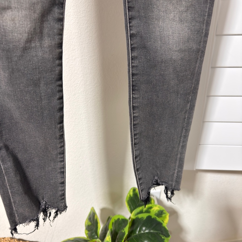 Express Frayed Hem Women's Jeans in Charcoal - Picture 2 of 12